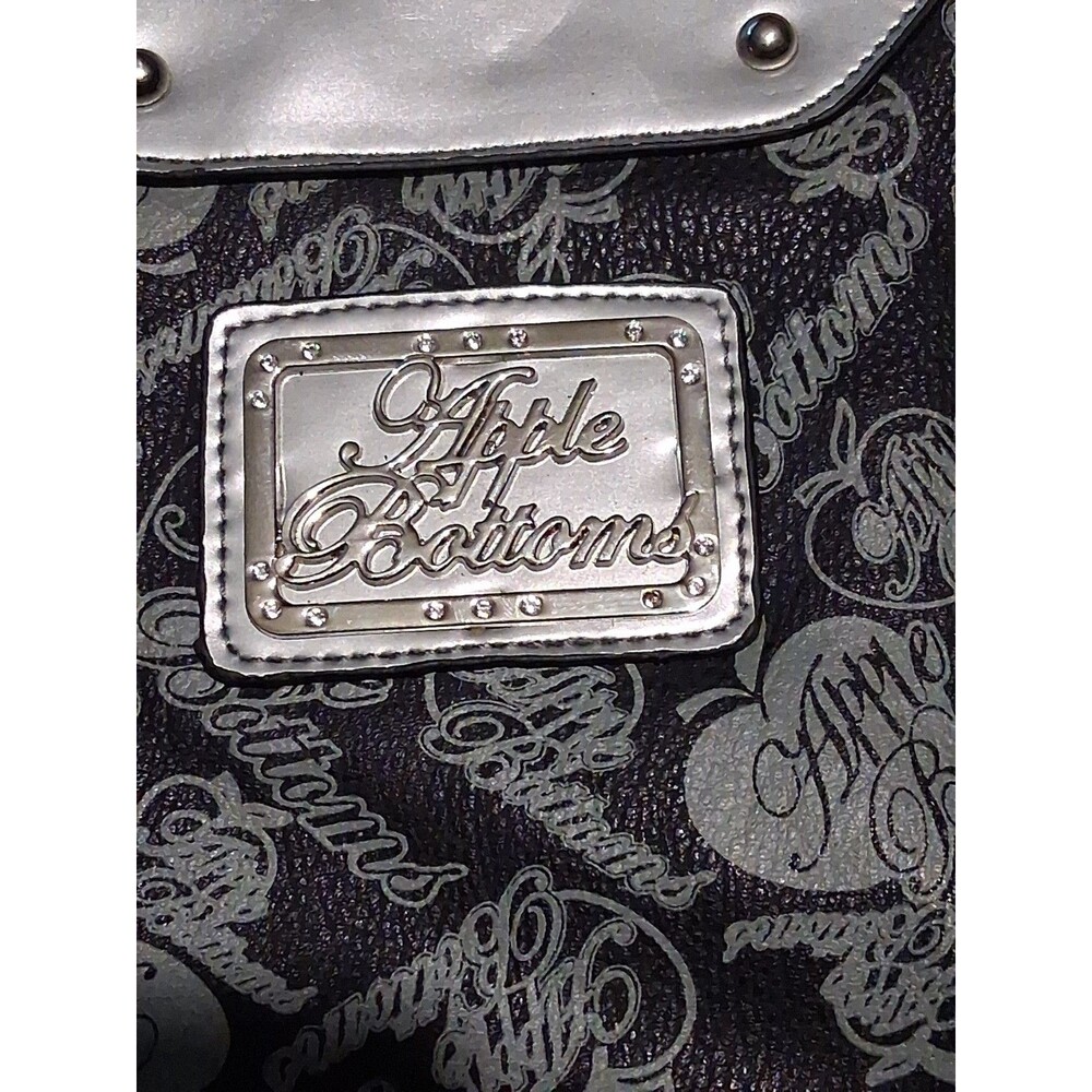 Vntg Apple Bottoms Hobo Satchel Rare Purse Silver Nelly's Brand - Picture 3 of 9